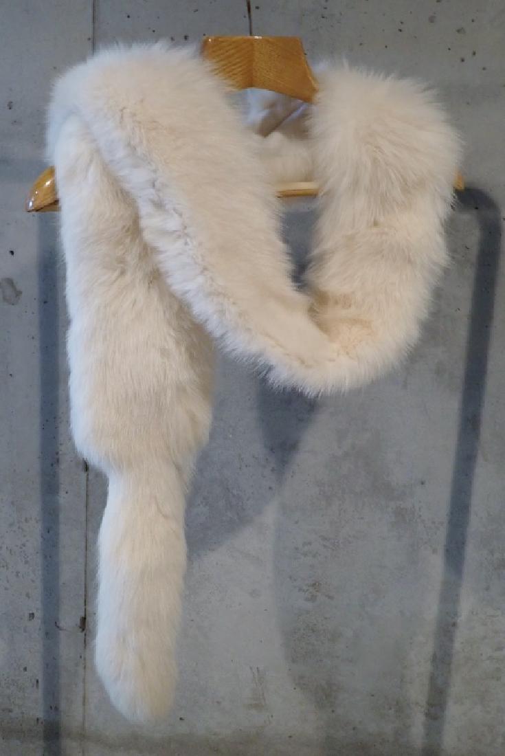 White Fox Fur Stole with Tails (1 of 5)