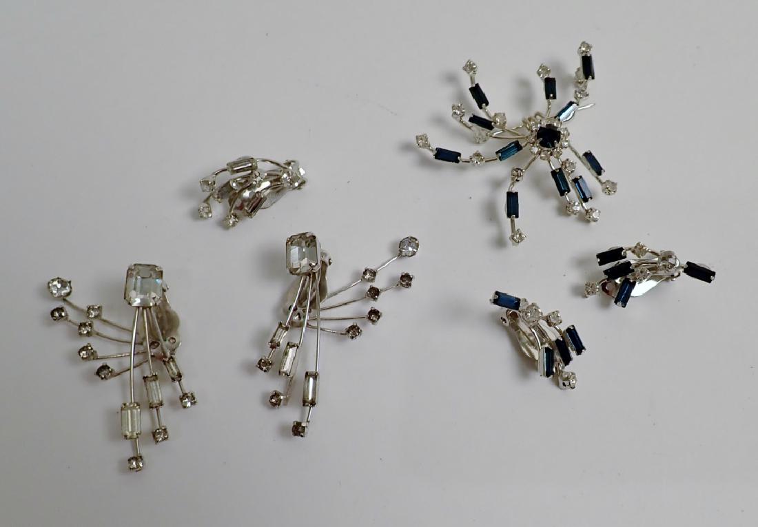 Faux Diamond & Sapphire Brooch & Earrings (1 of 9)