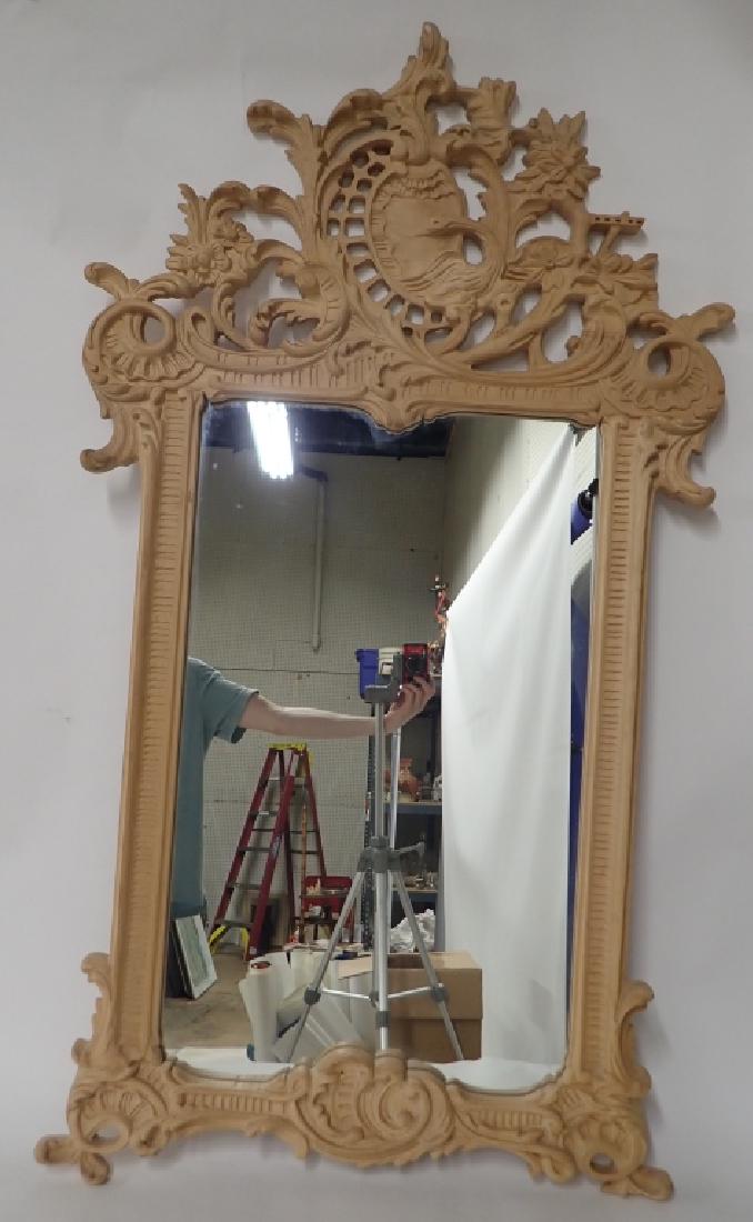 Unfinished Louis XV Style Carved Wood Mirror (1 of 11)