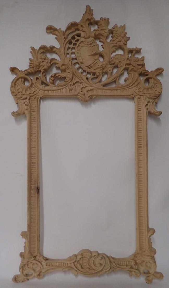Unfinished Louis XV Style Carved Wood Mirror Frame (1 of 10)
