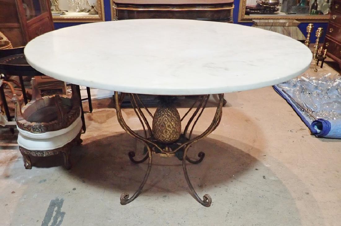 Marble Top Gilt Iron & Patinated Tole Center Table (1 of 11)