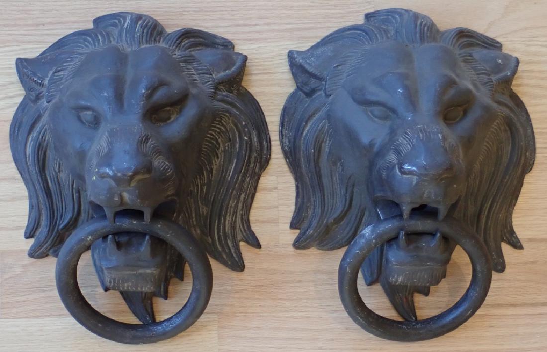 Pair of Cast Bronze Lion Heads (1 of 12)