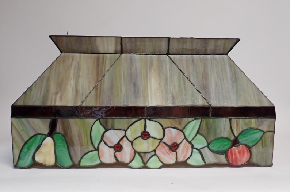 Stained Glass Light Fixture with Floral Motif (1 of 12)