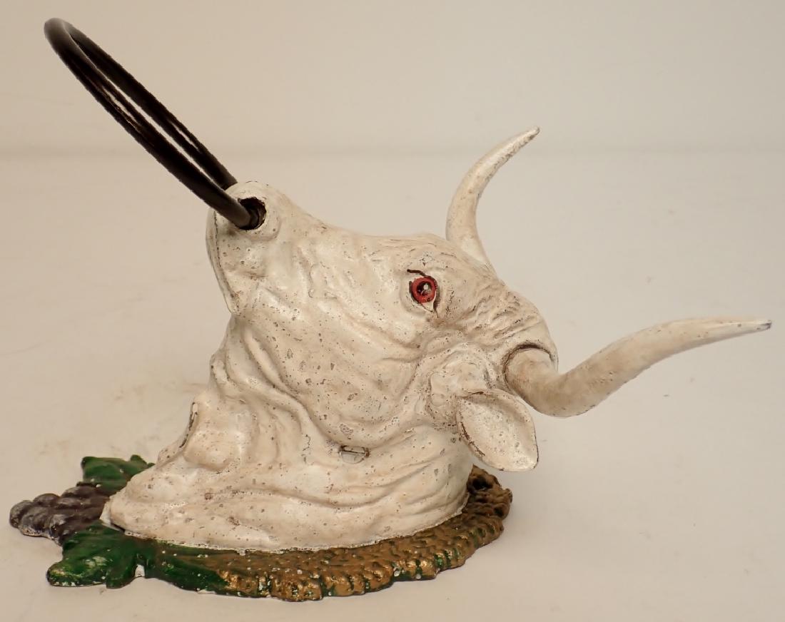 Wall Mounted Painted Bull Head Sculpture (1 of 7)