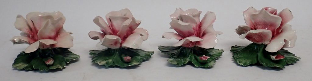 Group of 4 Capodimonte Porcelain Flowers (1 of 18)