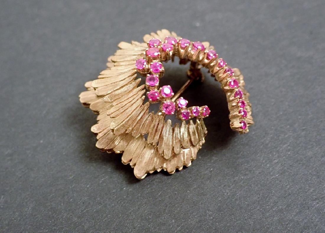 Tiffany Italy 18K Gold & Ruby Pin (1 of 9)