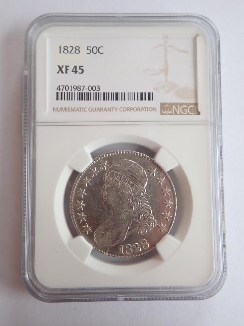 1828 Capped Bust Silver Half Dollar 50 Cent Coin (1 of 4)