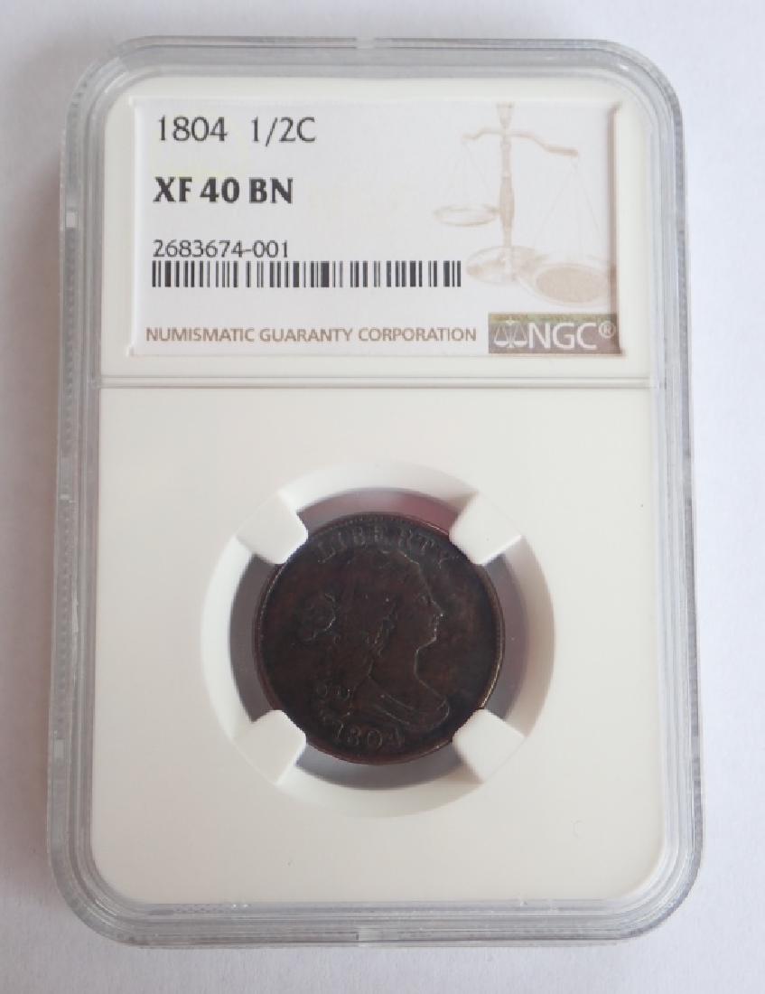 1804 Draped Bust Half Cent Coin (1 of 4)