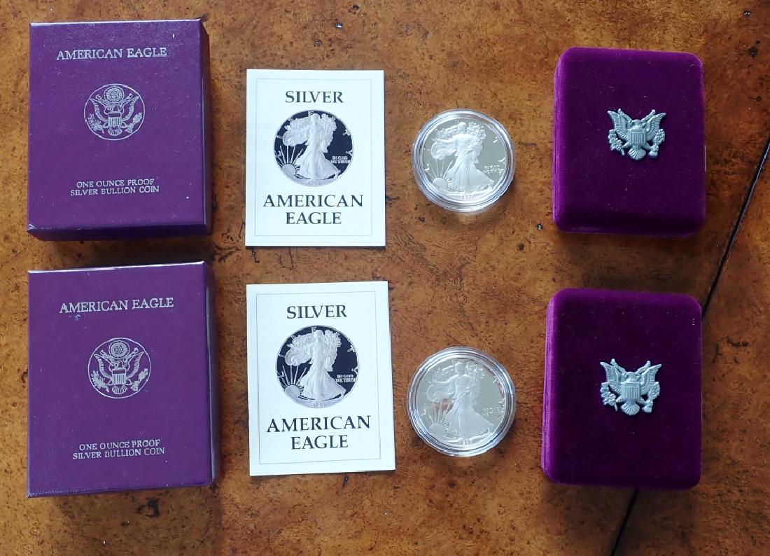 Two 1987 Silver American Eagle 1 Ounce Proof Coins (1 of 9)