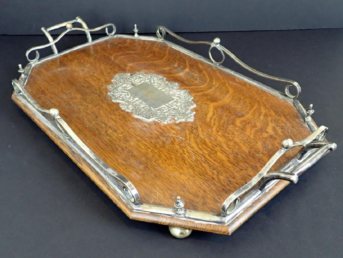 Antique Serving Tray w Silver Plate Gallery (1 of 11)
