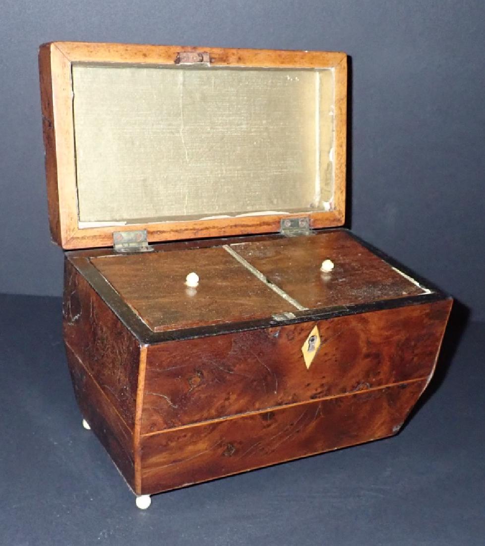 Vintage Wood, Two Compartment Tea Caddy (1 of 7)