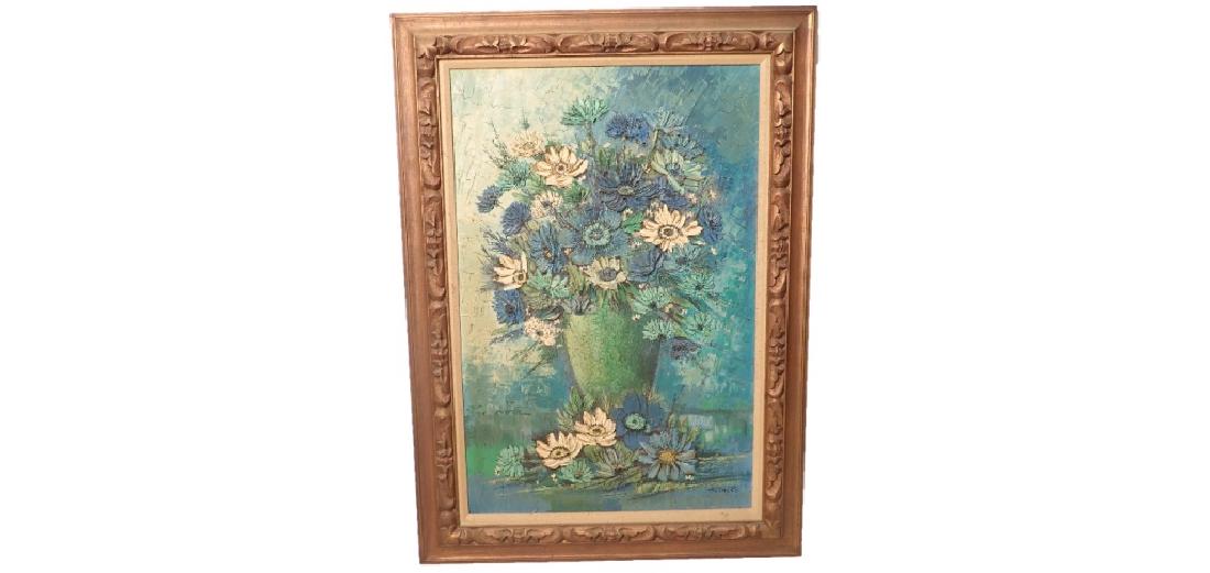 Floral Still Life Oil Painting Signed Stock (1 of 9)