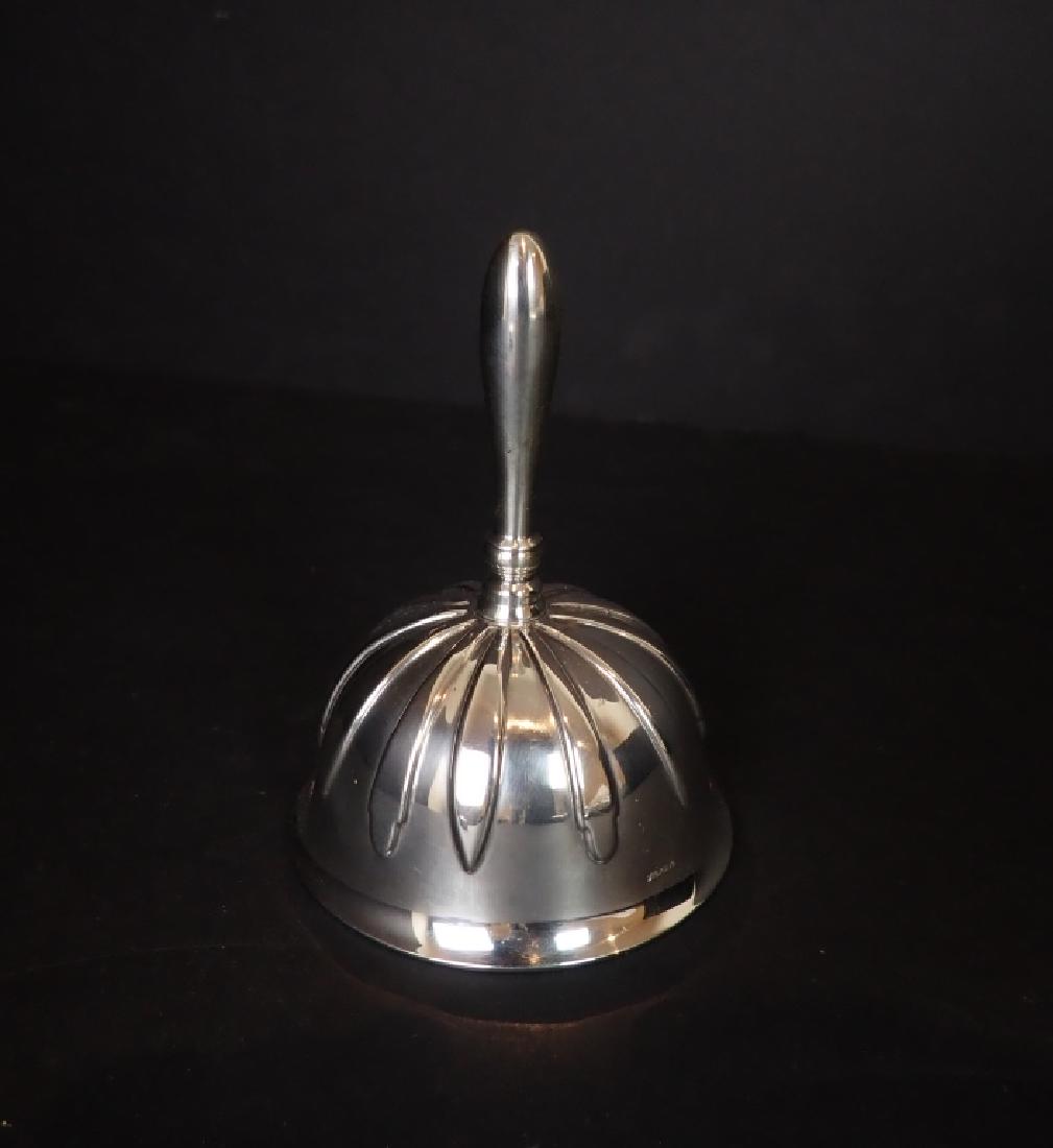 Sterling Silver Table / Butler's Bell: Silver bell marked sterling. Height: 4 1/2"; Diameter: 3 3/8". Total approximate weight: 198 grams. (decorative, antique, vintage) STERLING ASSOCIATES STRIVES TO PROVIDE ACCURATE, OBJECTIVE, AND FAIR