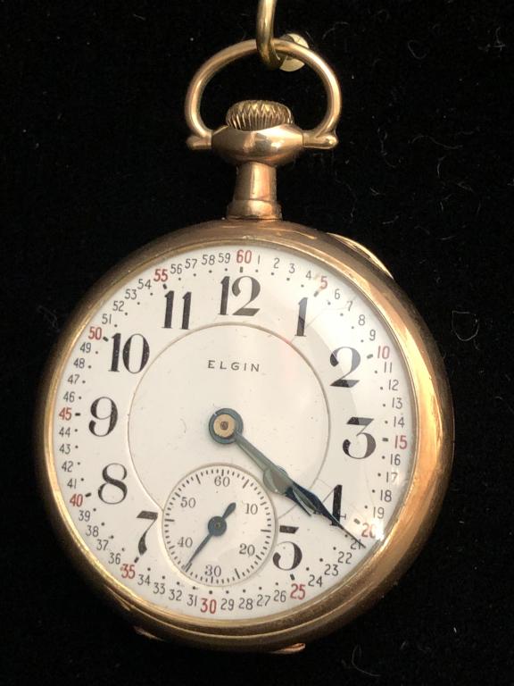 Elgin Pocket Watch: Elgin. B. W. Raymond. Railroad pocket watch. 19 Jewels.Running. ESTATE OF PHILIP GRECO JR. STERLING ASSOCIATES STRIVES TO PROVIDE ACCURATE, OBJECTIVE, & FAIR INFORMATION ON ALL LOTS. WE WILL BE HAPPY 