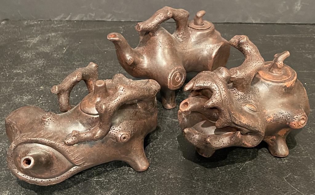 Three Chinese Clay Teapots (1 of 5)