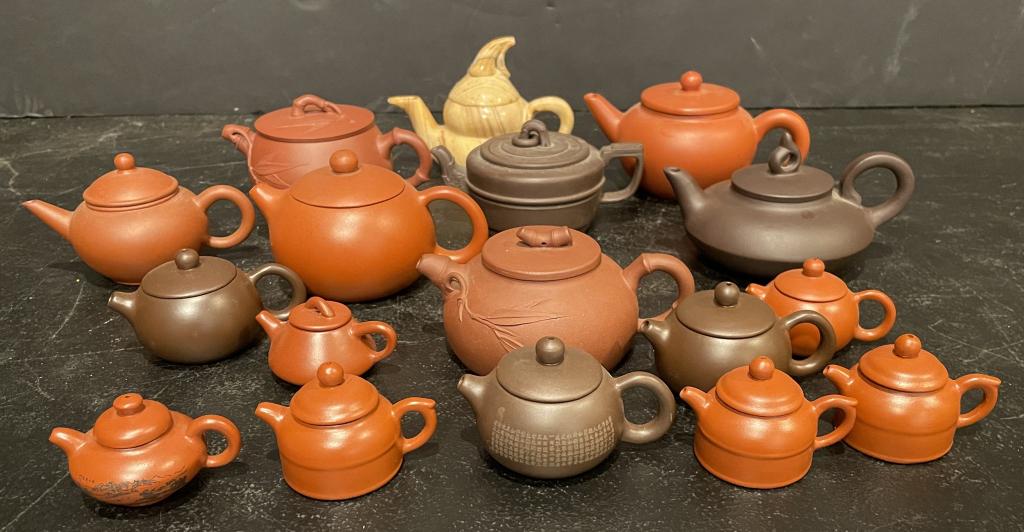 Seventeen Chinese Clay Teapots (1 of 2)