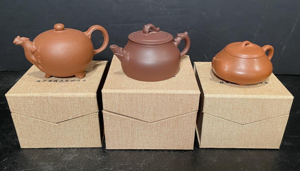 Three Chinese Clay Teapots (1 of 4)