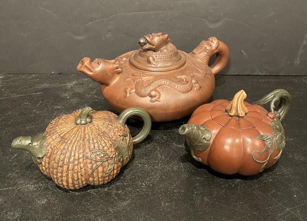 Three Chinese Clay Teapots (1 of 10)