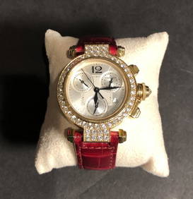 Cartier 18-Karat Yellow Gold Pasha Chronograph Cartier Pasha 18 karat yellow gold and diamond ladies (1 of 7)