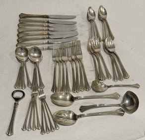 (53) Piece Reed & Barton Sterling Silver Flatware 18th century by Reed & Barton service for 8. 1816g (1 of 6)