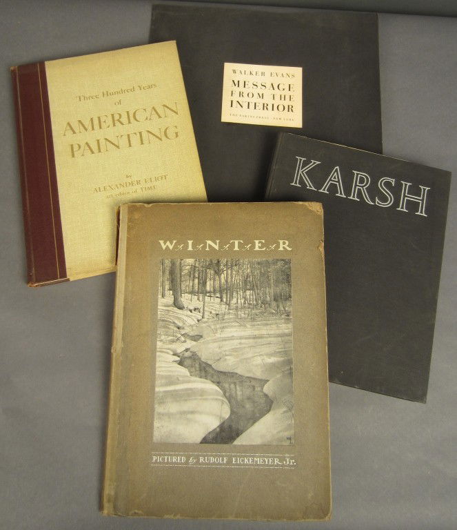 Collection of 4 Fine Art Books: Collection of 4: 20th Century Fine Art books: Karsh, Walker Evans, Rudolf Eickemeyer Jr, & Alexander Eliot