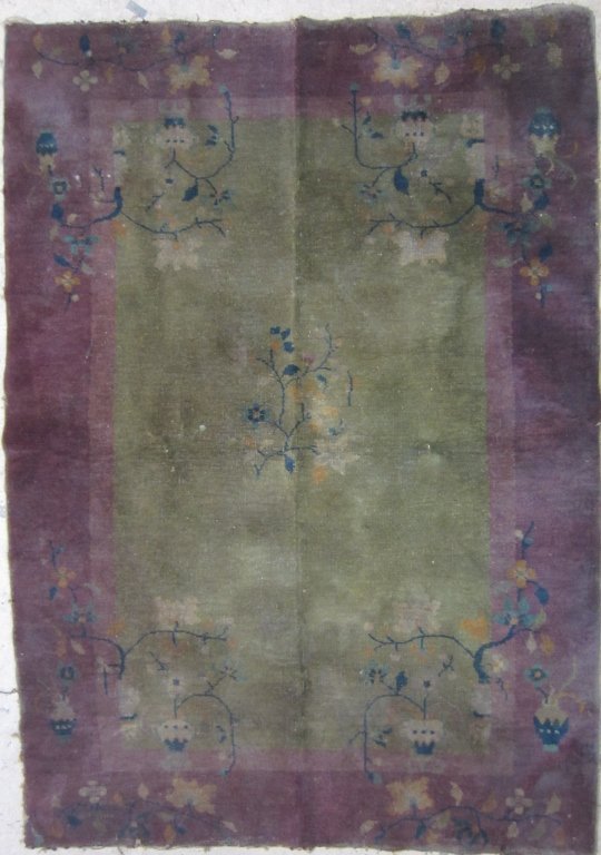 Antique Art Deco Rug: Antique Art Deco Rug Length: 69", Width: 49"