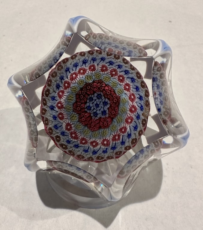 Baccarat Glass Paperweight Baccarat Glass Paperweight Mushroom overlay. 1970.  190 STERLING (1 of 3)