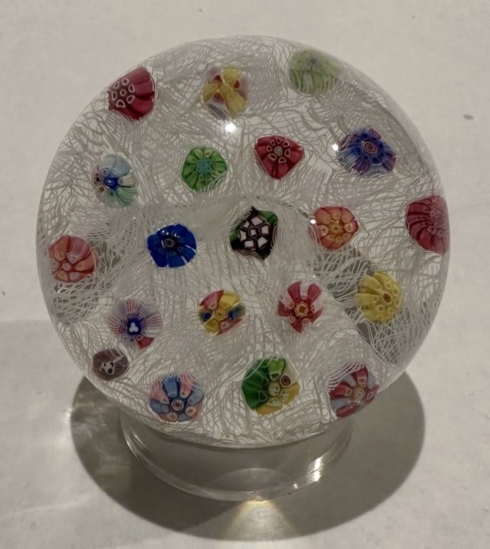 Baccarat Glass Paperweight Baccarat Glass Paperweight Muslin millefiori. (1 of 3)