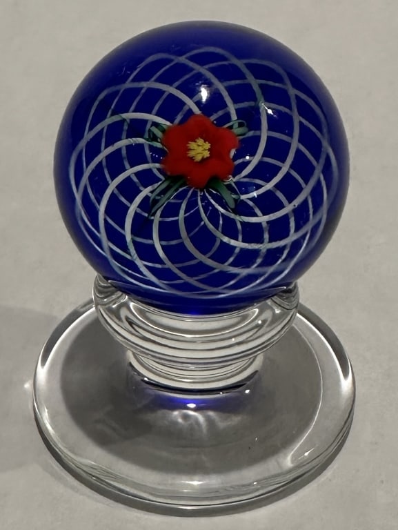 Charles Kaziun Footed Glass Paperweight Auction