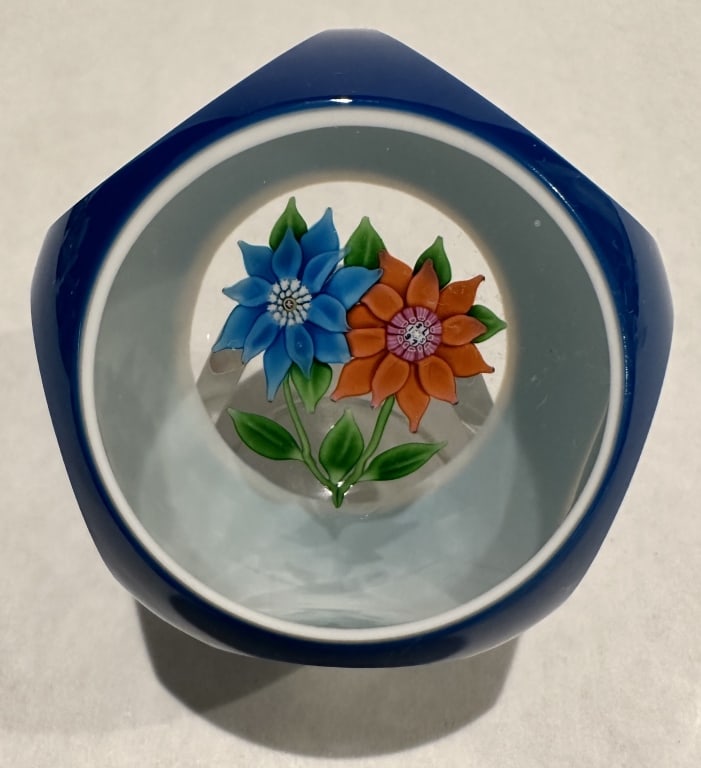 Saint-Louis Double Overlay Glass Paperweight (1 of 3)