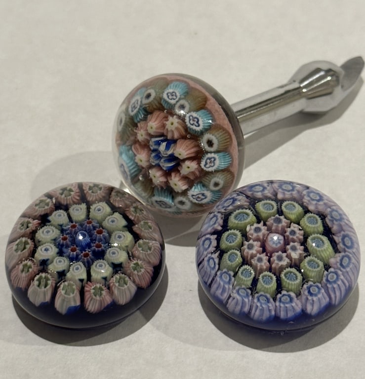 Collection Of 3 Miniature Glass Paperweights (1 of 2)