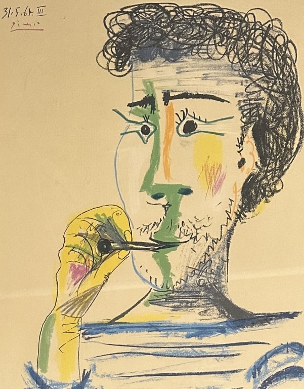 Pablo Picasso (After) Man With Cigarette Pablo PICASSO (after) Man with MariniÃ¨re and cigarette (1 of 4)