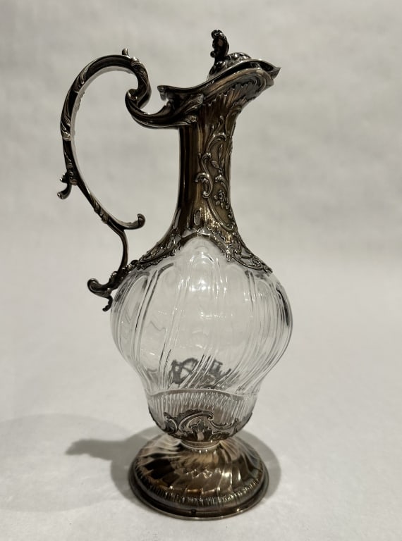 Guerchet French Silver Mounted Claret Jug Guerchet French silver mounted claret jug. Marked. H. 11" (1 of 11)
