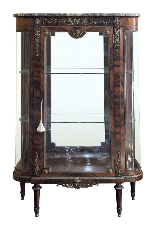 Bronze Mounted Louis XVI Style Vitrine 19th century bronze mounted Louis XVI style rosewood vitrine (1 of 2)