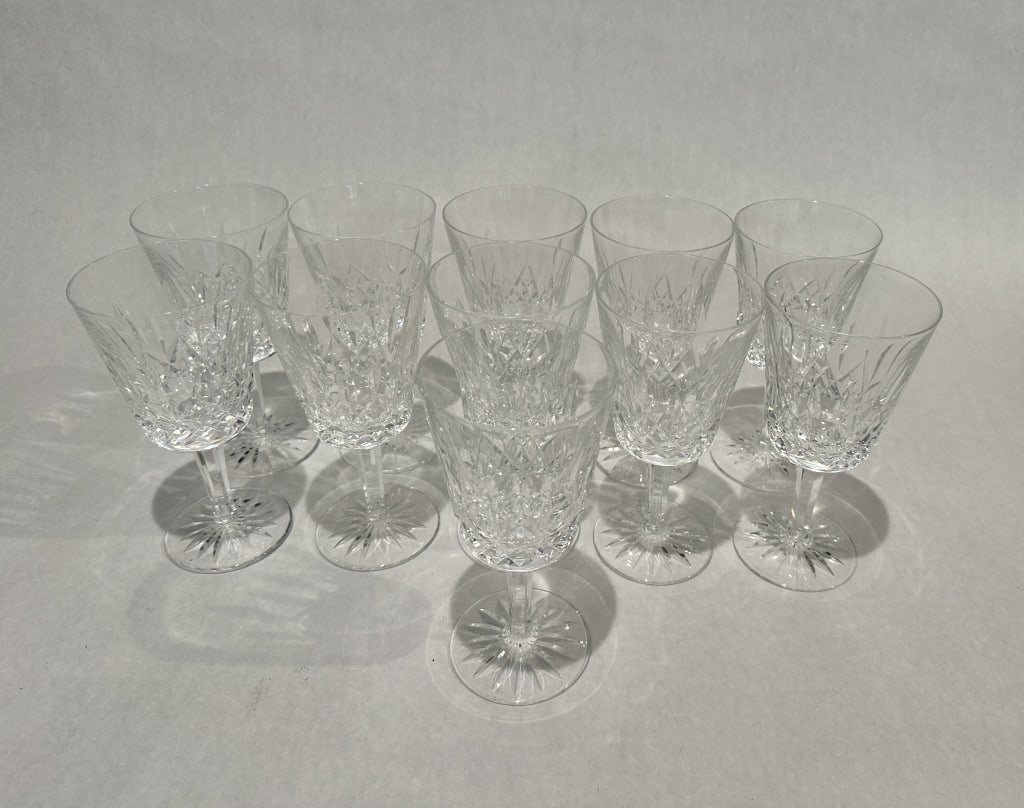 Collection of 11 Waterford Lismore Water/Wine Waterford Lismore red wine/water glasses. 9 vintage (1 of 5)