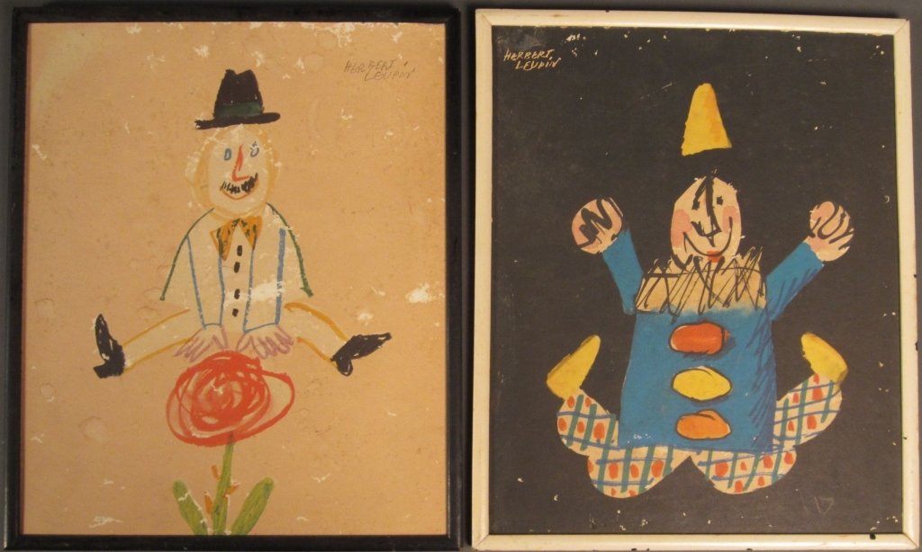 Herbert Leupin (1916-1999), Pair Prints: Herbert Leupin (1916-1999) Pair of clown prints Image Size: Height: 16 3/4", Width: 13 3/4"