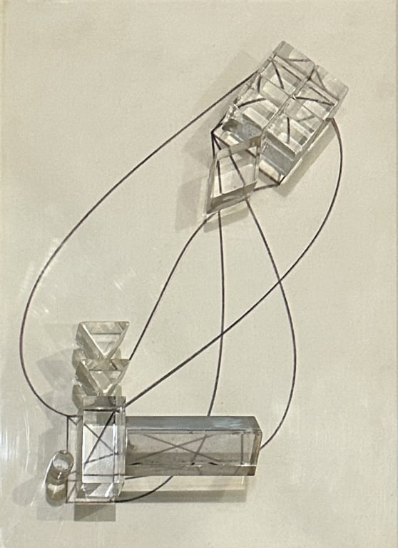 Modern Lucite, Paper And Ink Hanging Artwork (1 of 3)