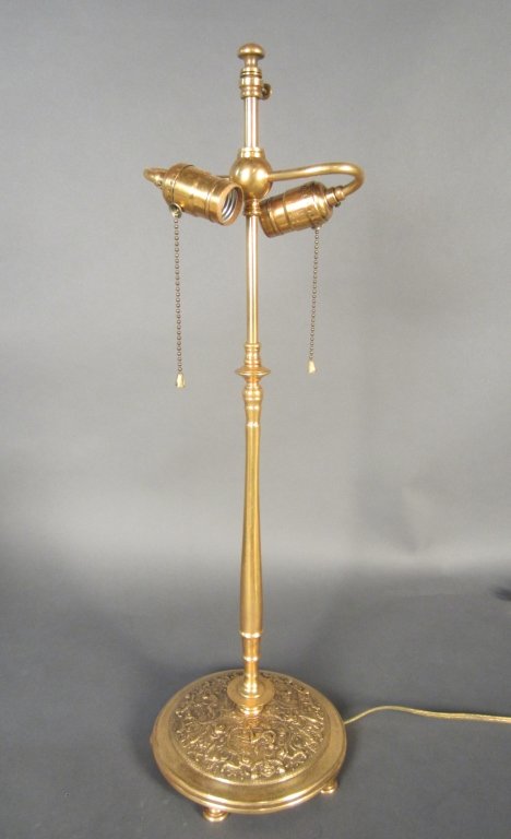 Dore over Bronze Lamp: Fine quality dore over bronze lamp. American, circa 1910. signed AJ TUCK CO. NEW YORK Height: 24", Width: 7 1/2"