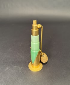 DeVilbiss Green Opaline Glass And Gilt Atomizer
