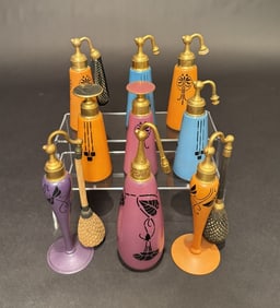 Collection Of 9 DeVilbiss perfumes And Atomizers