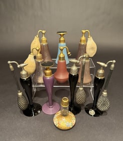Collection Of 11 DeVilbiss Perfumes And Atomizers