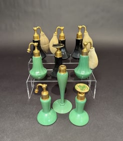 Collection Of 9 DeVilbiss Perfumes And Atomizers