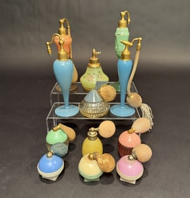 Collection Of 12 DeVilbiss Perfumes And Atomizers