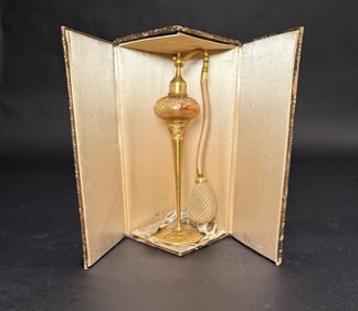 DeVilbiss Gilt Metal And Wheel Cut Atomizer