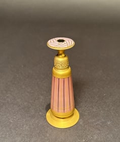 DeVilbiss Satin Pink And Gold Enamel Top Perfume