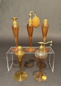 Collection Of 5 DeVilbiss Perfumes And Atomizers