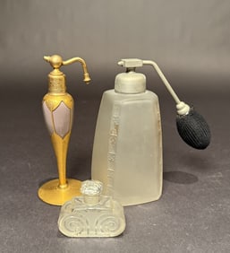 Collection Of 3 Art Deco Atomizers And Perfume