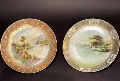 2 Nippon Scenic Wall Plaques