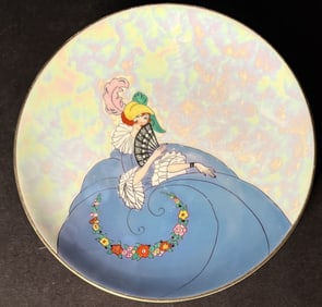Noritake Art Deco Portrait Lustreware Plate