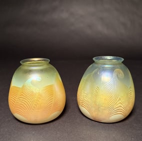 2 Pulled Feather Favrile Shades